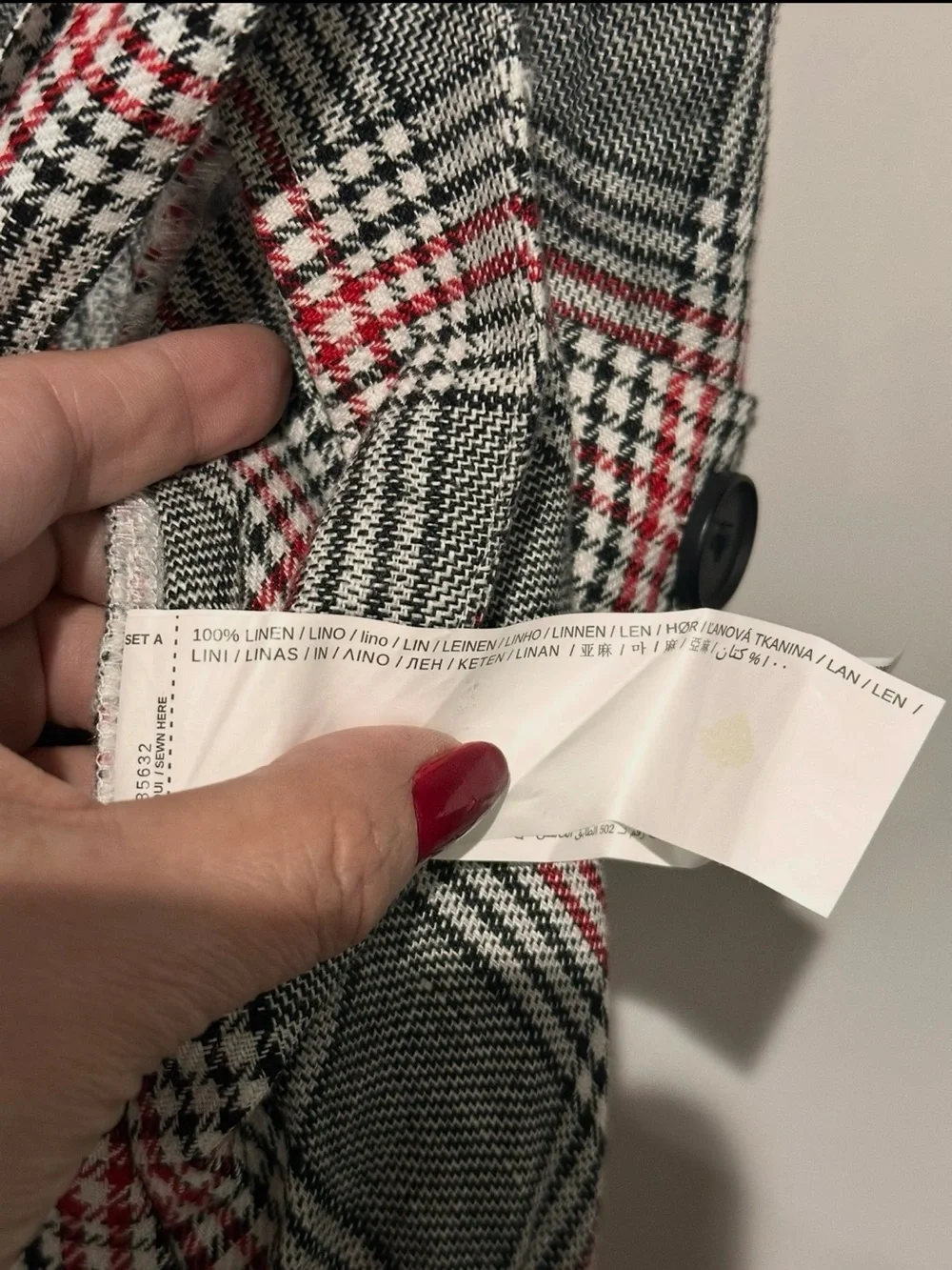 Mango Casual 100% Linen Plaid Wide Leg Jumpsuit Women’s XS Cutout Sleeveless